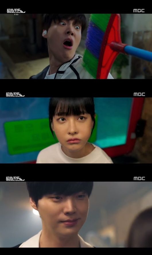 [사진=MBC 방송화면] '하자 있는 인간들' 첫 방송에서 코미디 연기에 집중한 안재현과 오연서.