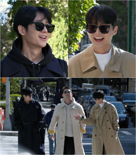 [사진=KBS 제공] 배우 정해인과 임현수가 '걸어보고서'에서 쌍둥이 비주얼을 뽐낸다.