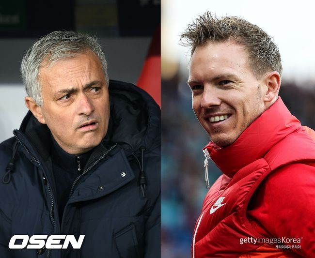 [사진] 조세 무리뉴 토트넘 감독(왼쪽)과 율리안 나겔스만 라이프치히 감독 /ⓒGettyimages(무단전재 및 재배포 금지)