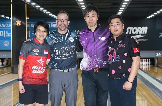 [사진]왼쪽부터 체리에 탄, 스티브 클룀켄, 마이클 막, 홍성우 /프로볼링협회 제공