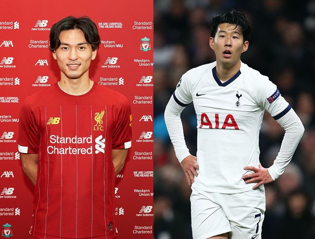 [사진] 미나미노 다쿠미(왼쪽, 리버풀 홈페이지)와 손흥민 /ⓒGettyimages(무단전재 및 재배포 금지)