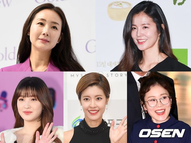 최지우, 김성은, 박슬기, 이윤지, 율희(왼쪽 위부터 시계방향)가 2020년 출산을 앞두고 있다. OSEN DB