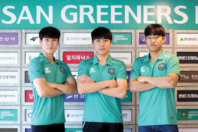 [사진]왼쪽부터 최건주, 이지훈, 조인홍 /안산 그리너스 제공