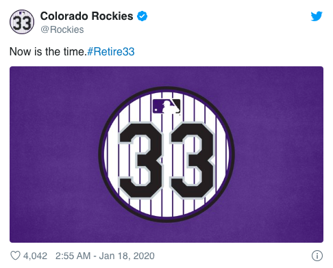 [사진] 콜로라도 로키스 구단 SNS