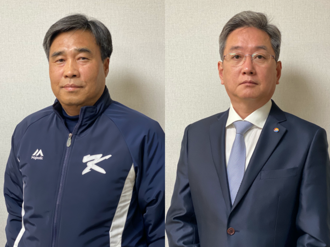 허운 심판위원장(왼쪽), 김태선 기록위원장. / KBO 제공