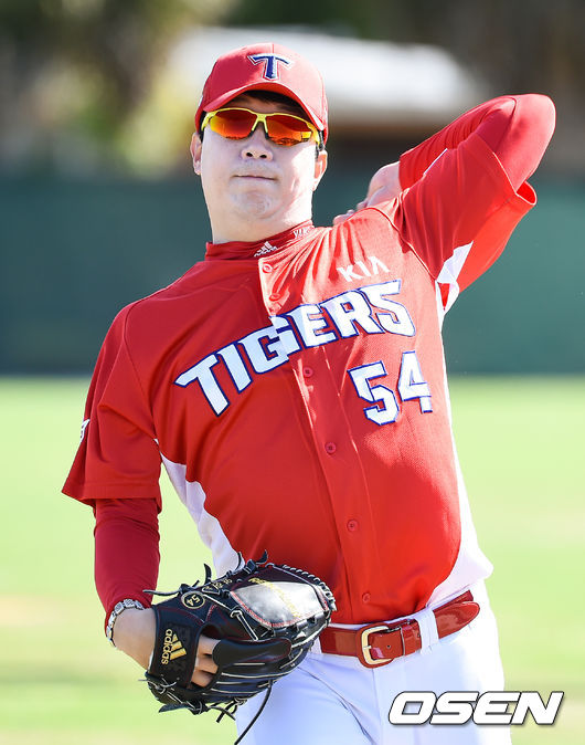 양현종이 캐치볼을 하고 있다. / soul1014@osen.co.kr