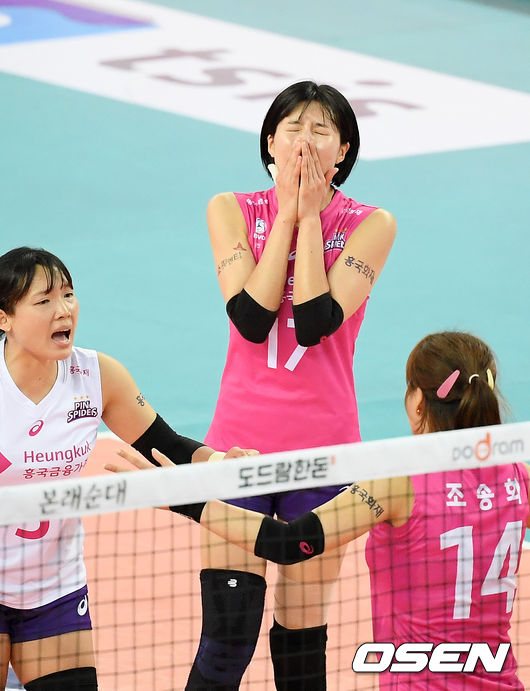 3세트, 흥국생명 이재영이 공격에 성공한 후 기뻐하고 있다. /rumi@osen.co.kr