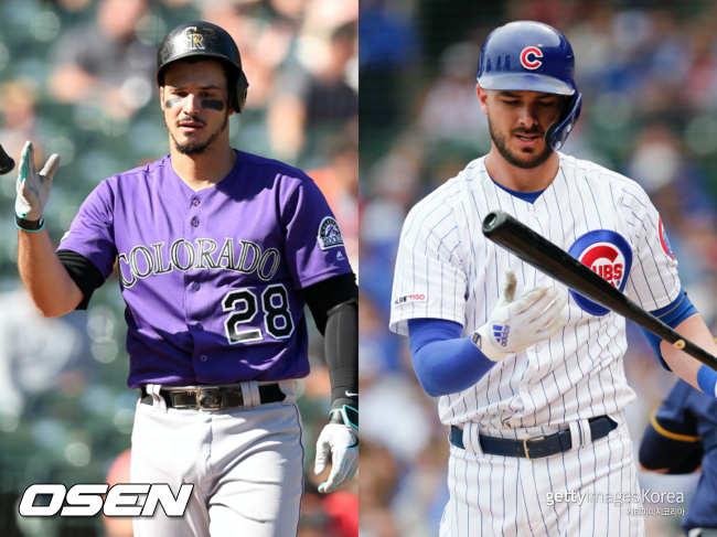 [사진] 놀란 아레나도(왼쪽), 크리스 브라이언트ⓒGettyimages(무단전재 및 재배포 금지)