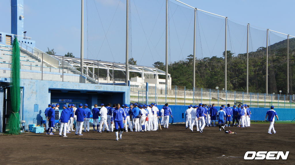 일본 오키나와 캠프에서 훈련중인 삼성 라이온즈 선수단 /what@osen.co.kr