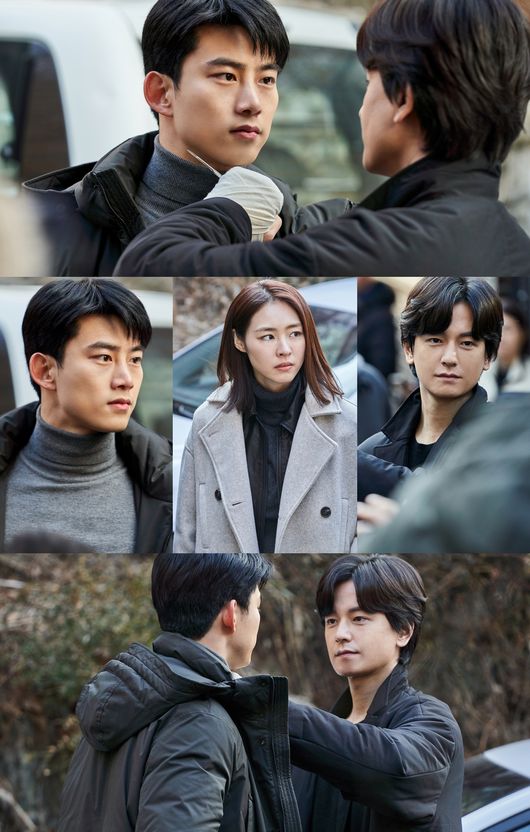 [사진=MBC 제공] '더 게임:0시를 향하여'에서 옥택연, 이연희가 임주환의 인질극으로 위기에 처한다.
