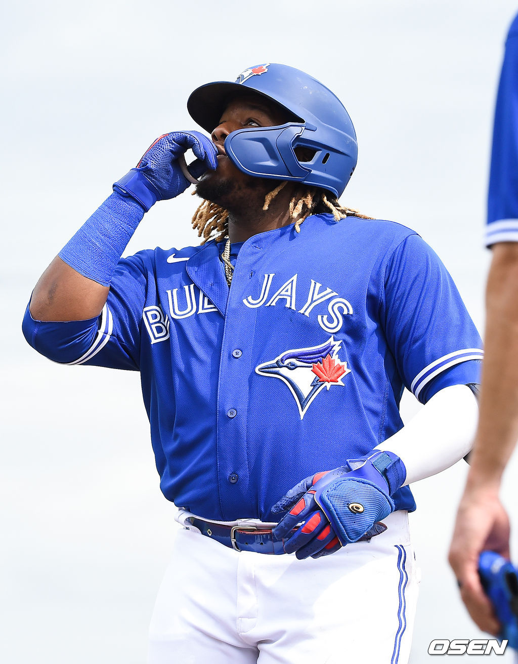 2회말 토론토 선두타자 게레로 주니어가 안타를 날리고 세리머니를 하고 있다. / soul1014@osen.co.kr