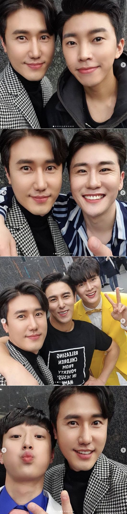 [사진=신성 SNS] 가수 신성이 '미스터트롯' 진 발표 보류에도 화기애애한 무대 현장을 공개했다.
