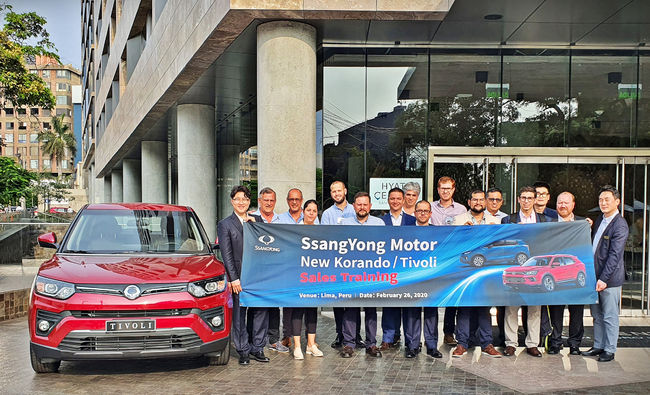 지난달 13일 페루의 수도 리마 지역 바랑코(Barranco District)에서 열린 코란도 론칭 행사장의 모습.