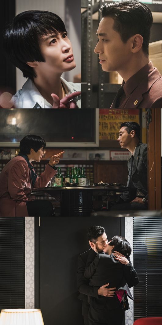 [사진=SBS 제공] '하이에나'에서 김혜수와 주지훈이 로맨스로 설렘을 자아내고 있다.