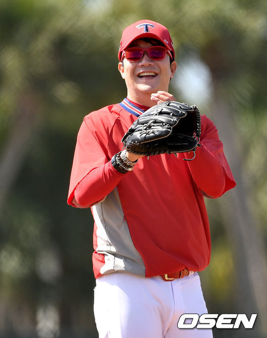 KIA 양현종이 훈련 중 미소짓고 있다. / dreamer@osen.co.kr
