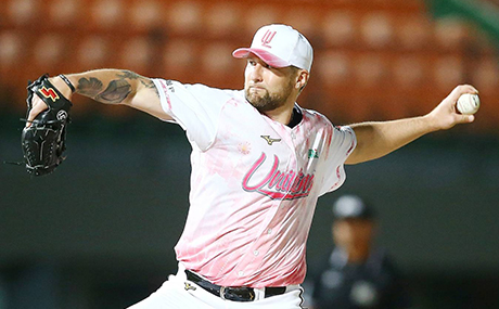 [사진] 12일 퉁이 라이온스 선발 투수로 나선 라이언 피어밴드 / CPBL 홈페이지 캡쳐