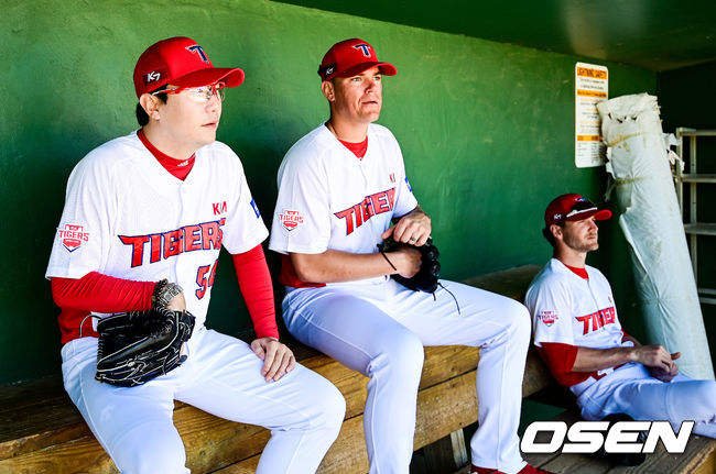 KIA 양현종과 브룩스, 가뇽이 휴식을 취하고 있다. / soul1014@osen.co.kr