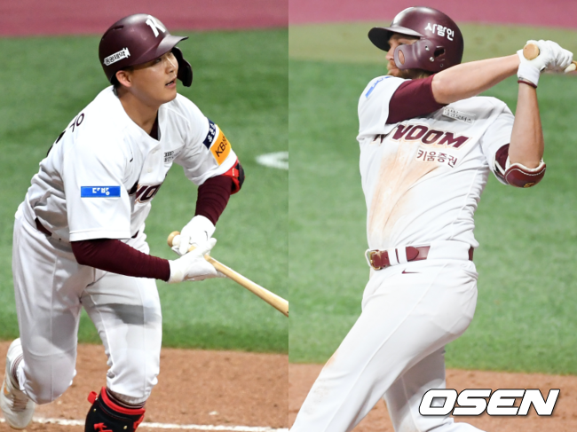 [사진] 키움 히어로즈 전병우(왼쪽), 모터. / OSEN DB