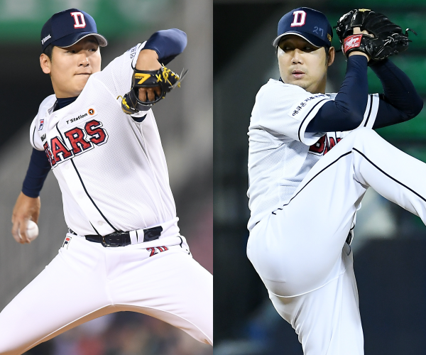 [사진] 곽빈(좌)-장원준(우) / OSEN DB