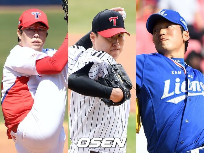 [사진] KIA 양현종(좌측부터), LG 차우찬, 삼성 백정현 / OSEN DB