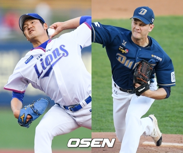 [사진] 삼성 백정현-NC 루친스키 /OSEN DB