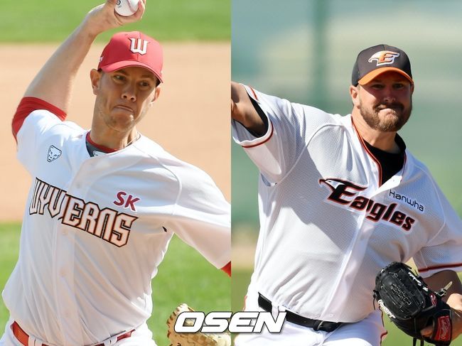 [사진] SK 킹엄(왼쪽), 한화 서폴드 / OSEN DB