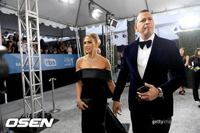 [사진] 알렉스 로드리게스와 제니퍼 로페스. ⓒGettyimages(무단전재 및 재배포 금지)