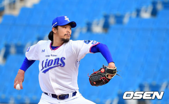8회초 삼성 장필준이 마운드에 올라 역투하고 있다. /jpnews@osen.co.kr