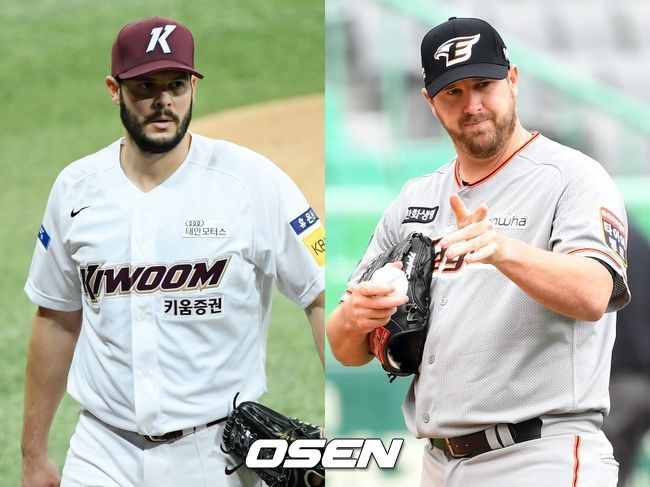 [사진] 키움 브리검(왼쪽), 한화 서폴드 / OSEN DB
