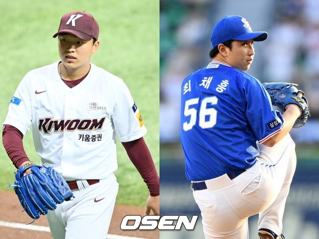 [사진] 키움 이승호(왼쪽), 삼성 최채흥 / OSEN DB 