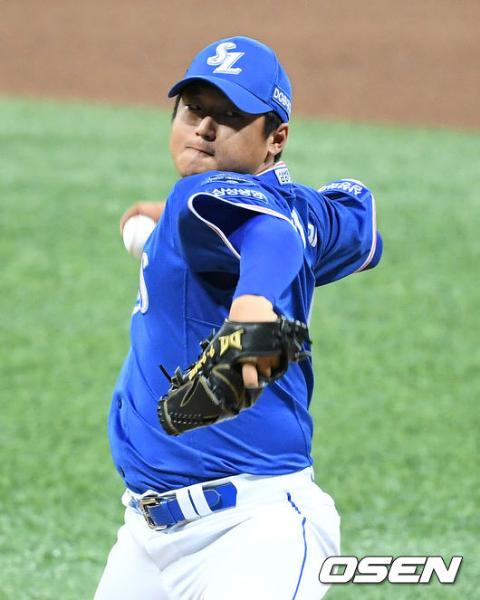선발투수 요키시는 6이닝 3피안타 7탈삼진 1실점 비자책 호투를 펼치며 시즌 첫 승을 챙겼다. 김상수(1이닝 무실점)-이영준(1이닝 무실점)-조상우(1이닝 1실점)로 이어지는 불펜진은 리드를 내주지 않고 팀 승리를 지켰다. 조상우는 시즌 4세이브를 수확했다.7회초 삼성 최지광이 역투하고 있다./sunday@osen.co.kr