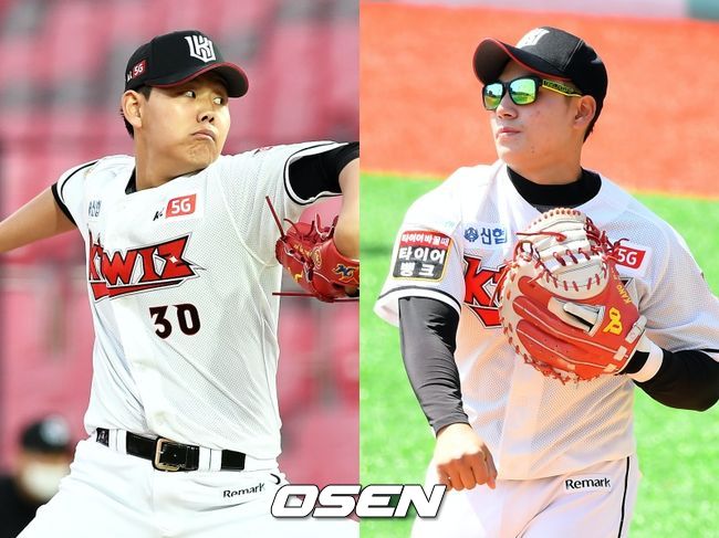 [사진] KT 소형준(왼쪽), 강현우 / OSEN DB