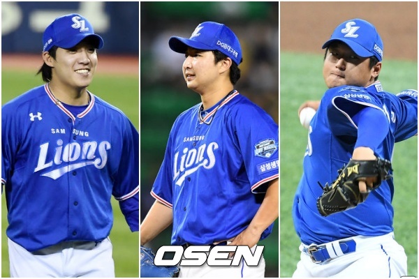 [사진] 삼성은 젊은 투수들이 성장해 미래가 기대된다. 원태인-최채흥-최지광(왼쪽부터)