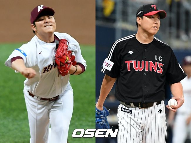 [사진] 키움 한현희(왼쪽), LG 차우찬 / OSEN DB