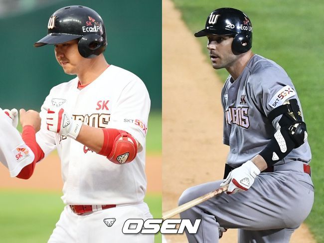 [사진] SK 최정(왼쪽), 로맥 / OSEN DB