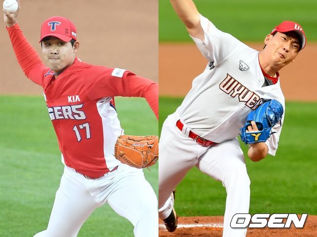 [사진] KIA 임기영(왼쪽), SK 문승원 / OSEN DB