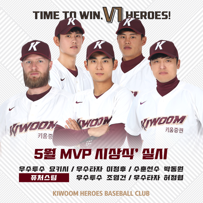 [사진] 키움 '동광제약 5월 MVP' /키움 히어로즈 제공