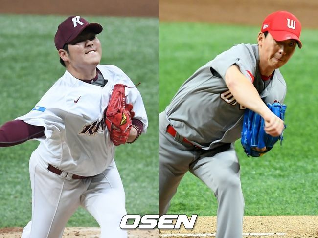 [사진] 키움 한현희(왼쪽), SK 문승원 / OSEN DB