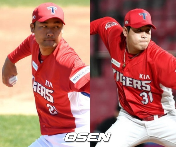 KIA 타이거즈 투수 홍상삼과 박준표./OSEN DB