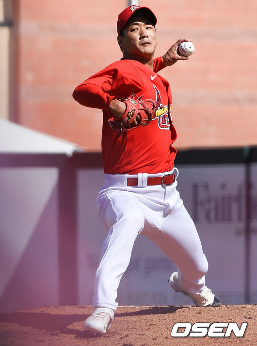 경기에 앞서 김광현이 불펜투구를 하고 있다. / soul1014@osen.co.kr