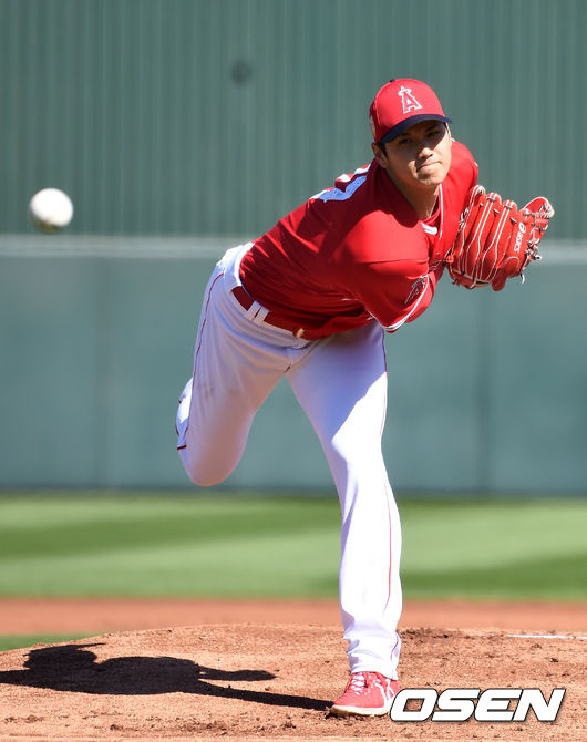 에인절스 오타니가 선발로 나서 역투하고 있다. /jpnews@osen.co.kr