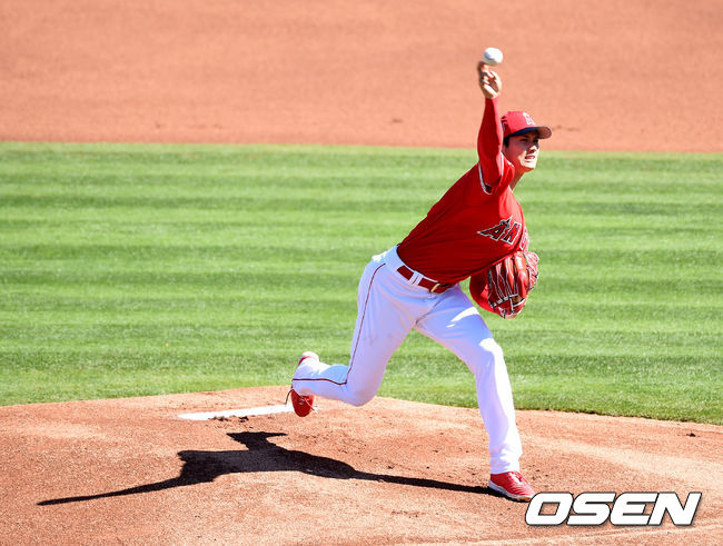 에인절스 오타니가 선발로 나서 역투하고 있다. /jpnews@osen.co.kr