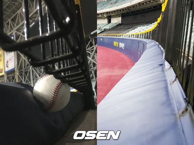 보강 전 펜스(왼쪽), 보강 후 펜스 /fpdlsl72556@osen.co.kr