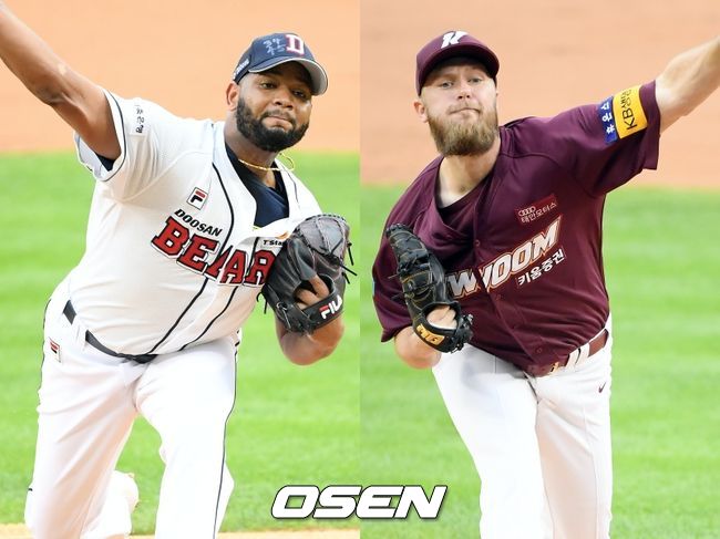 [사진] 두산 알칸타라(왼쪽), 키움 요키시 / OSEN DB
