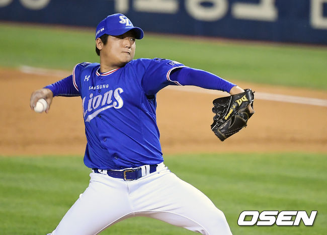 8회말 삼성 최지광이 역투하고 있다. /youngrae@osen.co.kr