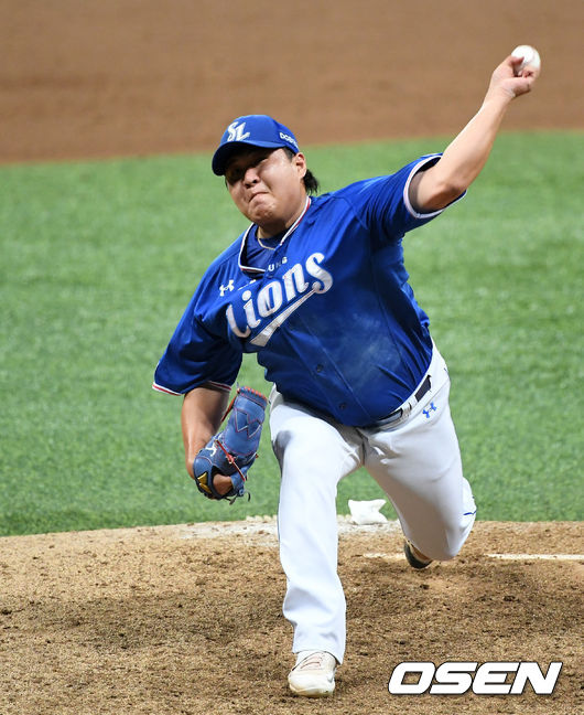 8회말 무사에서 삼성 노성호가 역투하고 있다. /sunday@osen.co.kr