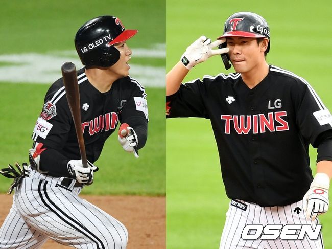 [사진] LG 이천웅(왼쪽), 홍창기. / OSEN DB