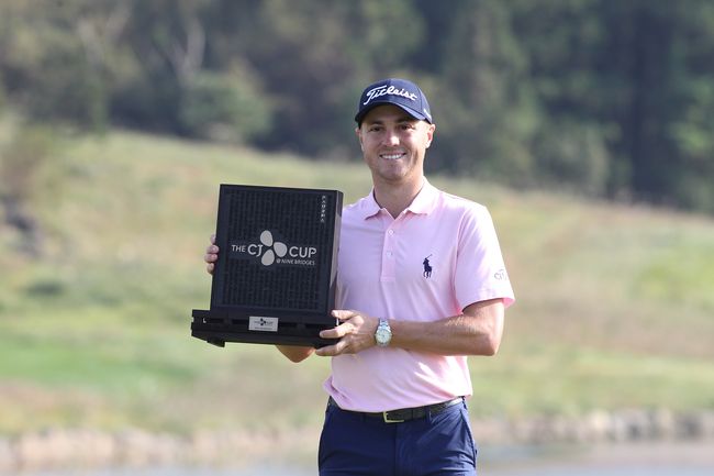 THE CJ CUP 2019년 대회 우승자 저스틴 토마스. 