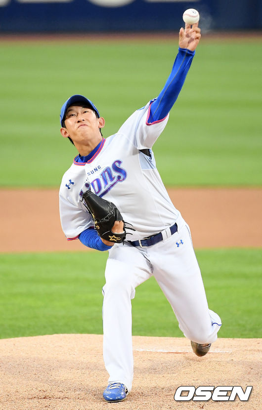 삼성 선발 허윤동이 마운드 위에서 힘차게 공을 뿌리고 있다. / rumi@osen.co.kr
