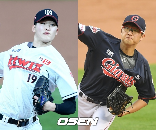 [사진]KT 배제성(좌)-롯데 박세웅(우) / OSEN DB